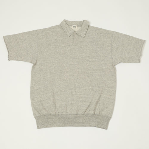 Dubbleworks Cut Off Sleeve Sweat Polo Shirt - Heather Grey
