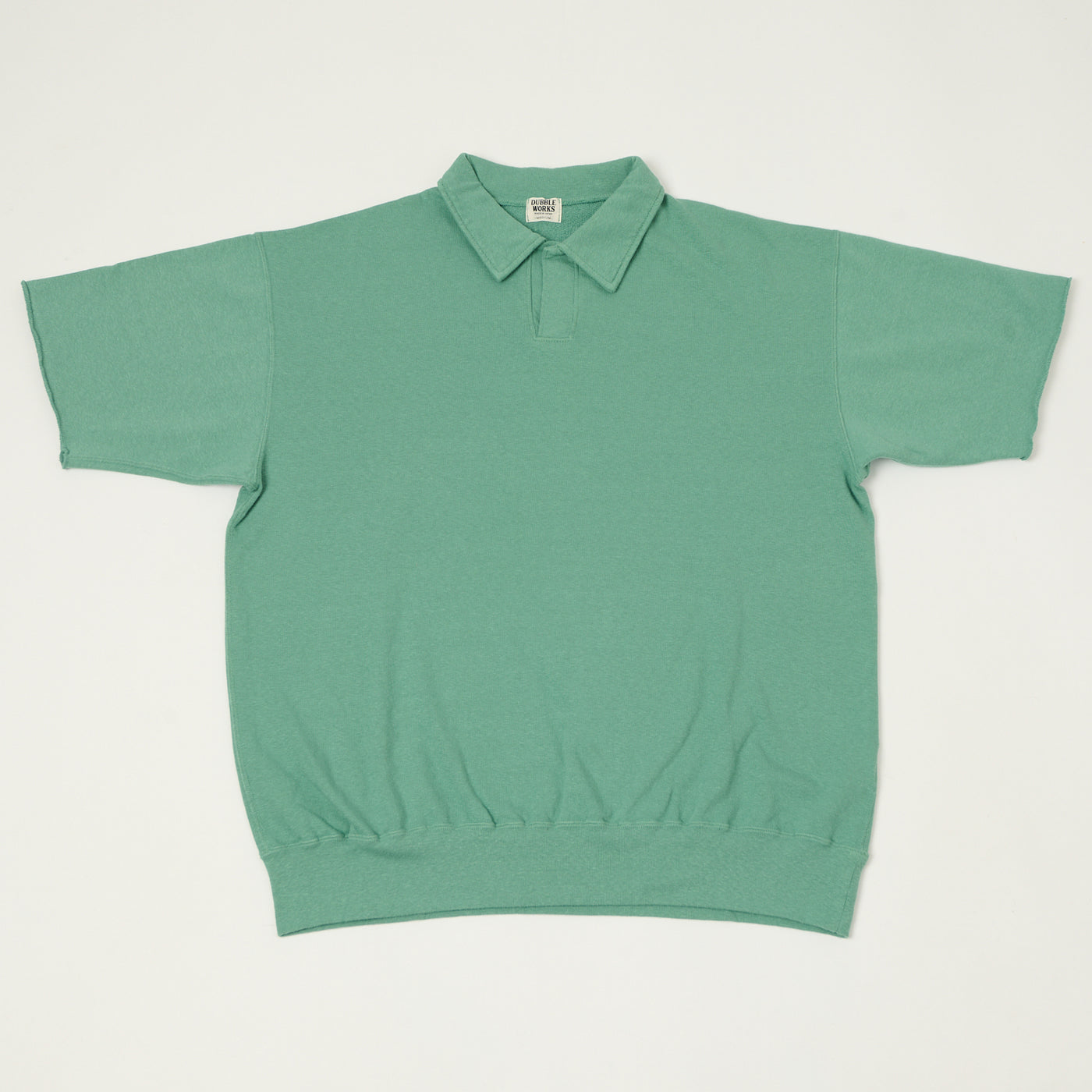 Dubbleworks Cut Off Sleeve Sweat Polo Shirt - Emerald