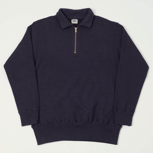 Dubbleworks Tsuriami Quarter Zip Sweatshirt - Navy