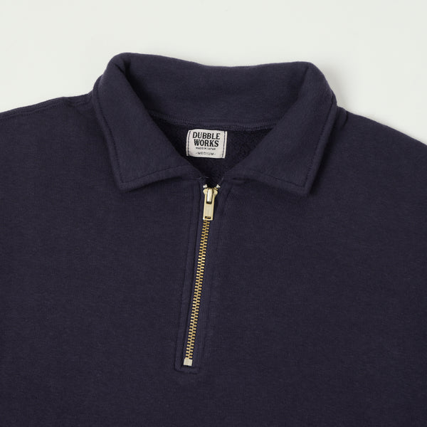 Dubbleworks Tsuriami Quarter Zip Sweatshirt - Navy