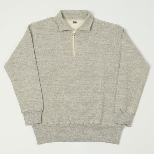 Dubbleworks Tsuriami Quarter Zip Sweatshirt - Heather Grey