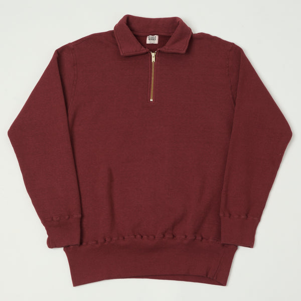 Dubbleworks Tsuriami Quarter Zip Sweatshirt - Burgundy