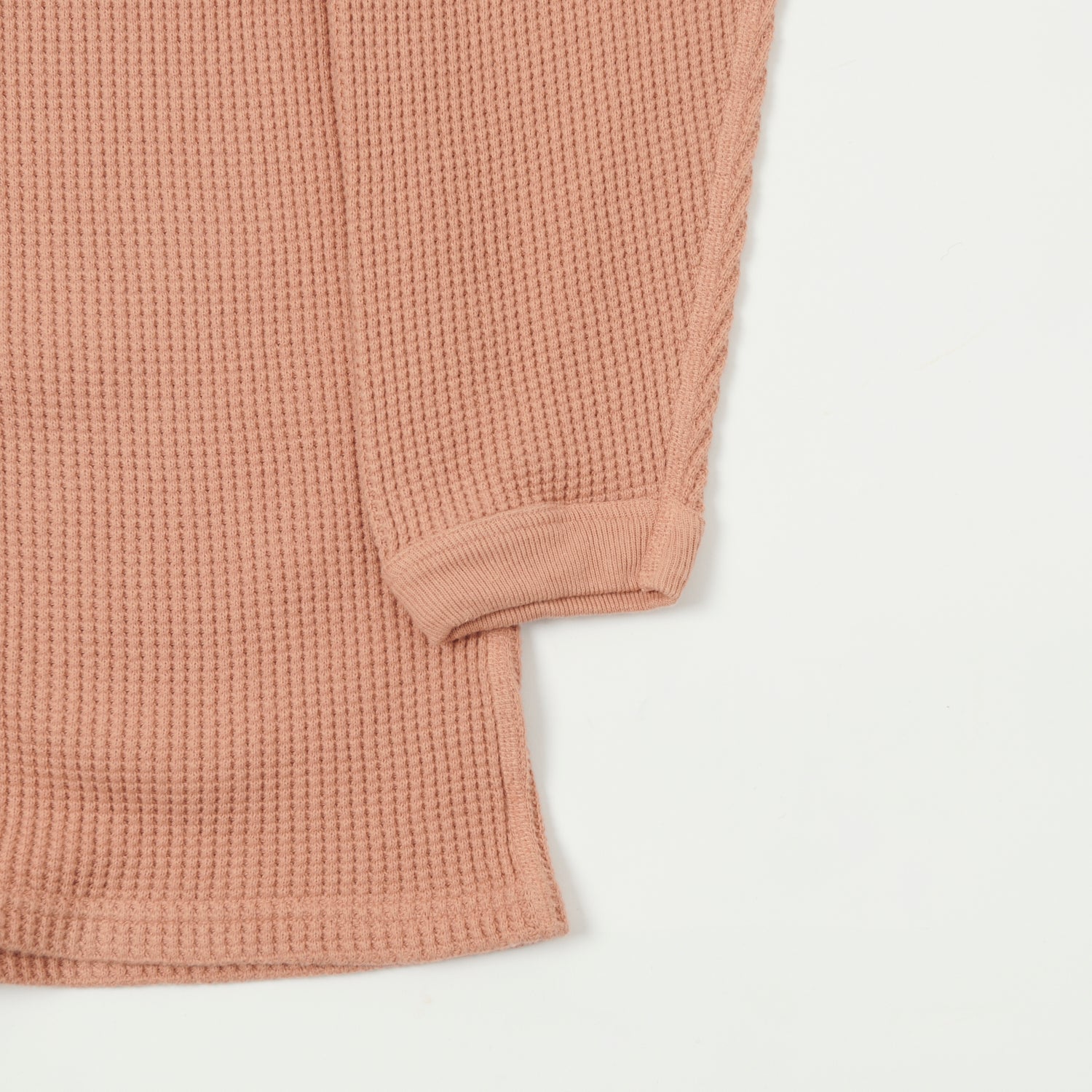 Dubbleworks Long Sleeve Heavy Waffle Tee - Salmon Pink
