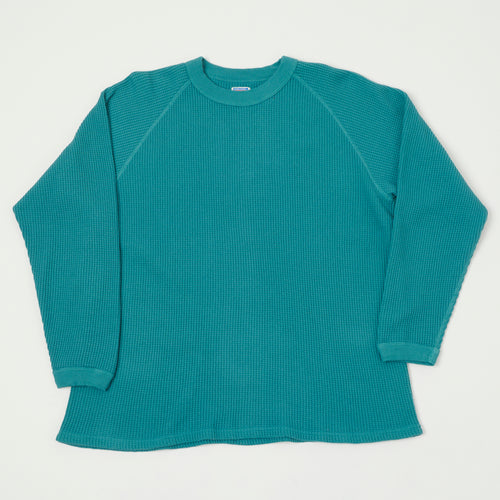 Dubbleworks Long Sleeve Heavy Waffle Tee - Turquoise