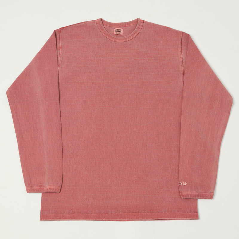 Dubbleworks Heavy Weight L/S Pigment Dye Tee - Pd. Red