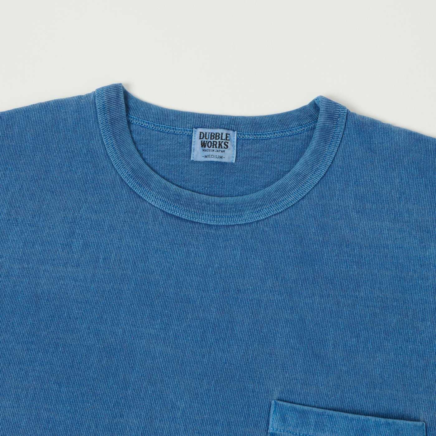 Dubbleworks Heavy Fabric Pigment Dye Pocket Tee - Light Indigo