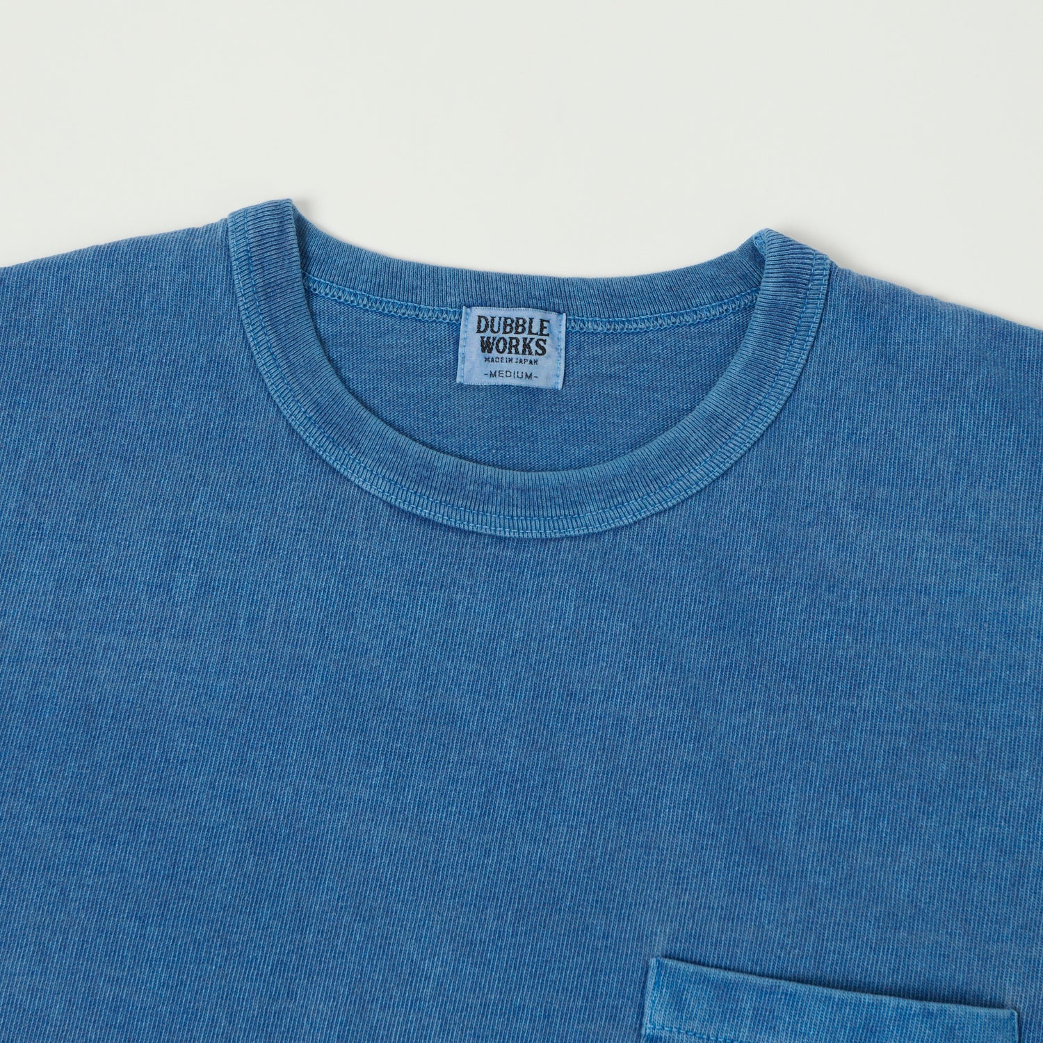 Dubbleworks Heavy Fabric Pigment Dye Pocket Tee - Light Indigo