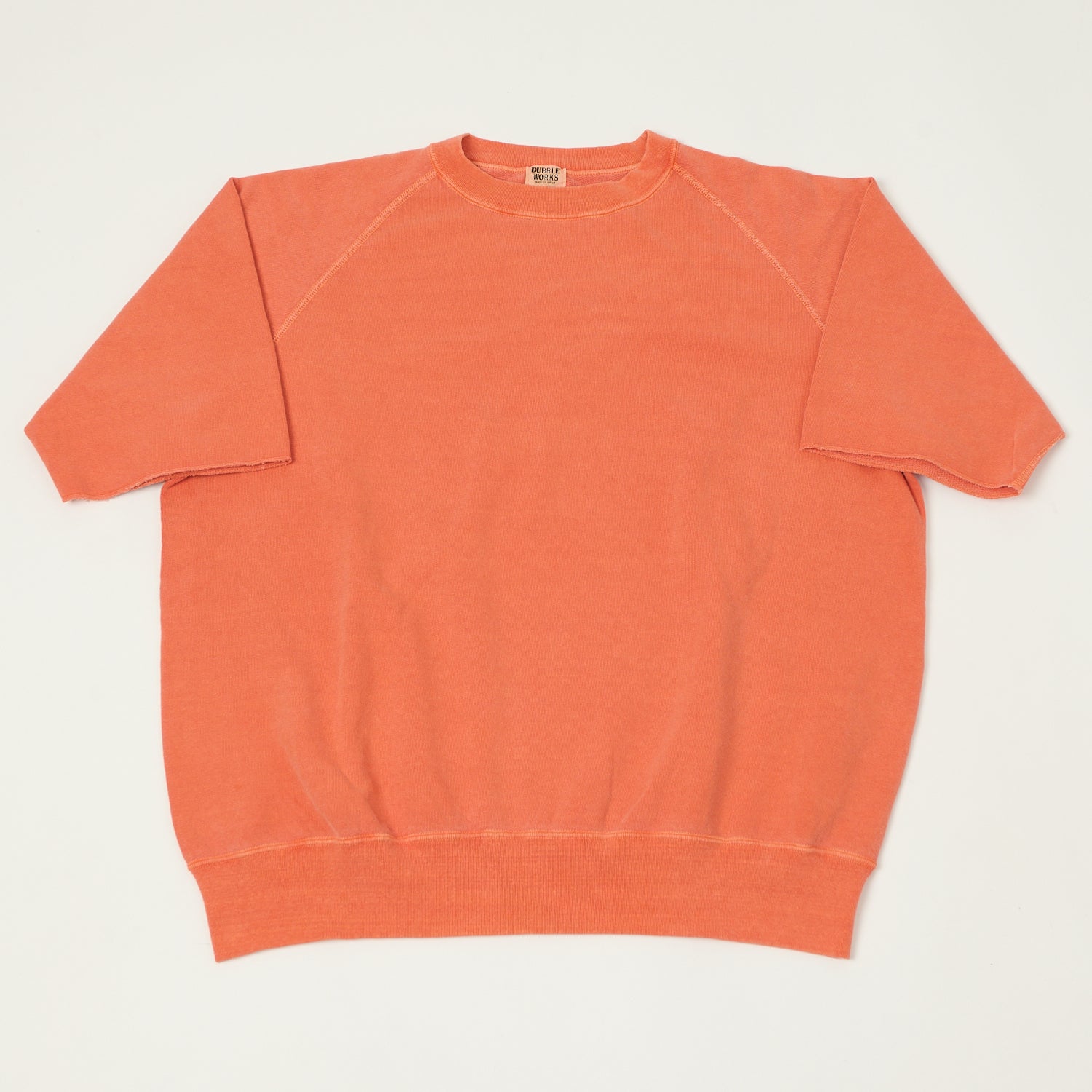 Dubbleworks Cut Off Sleeve Pigment Dyed Sweatshirt - Orange