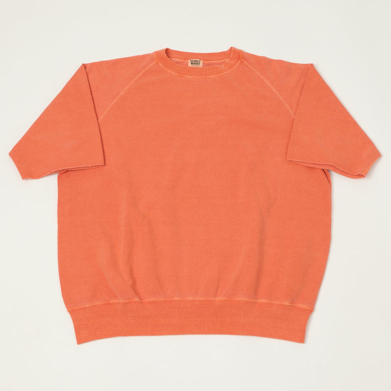 Dubbleworks Cut Off Sleeve Pigment Dyed Sweatshirt - Orange
