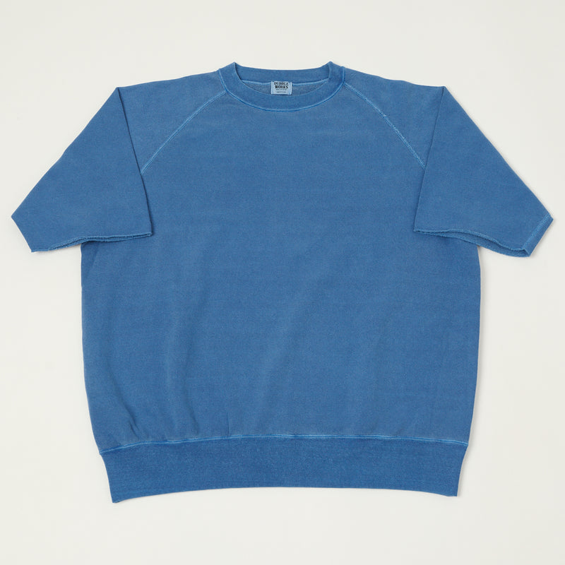Dubbleworks Cut Off Sleeve Pigment Dyed Sweatshirt - Indigo