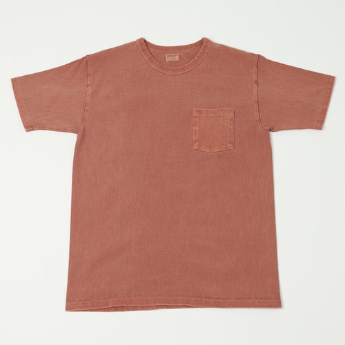 Dubbleworks Heavy Fabric Pigment Dye Pocket Tee - Brick Red
