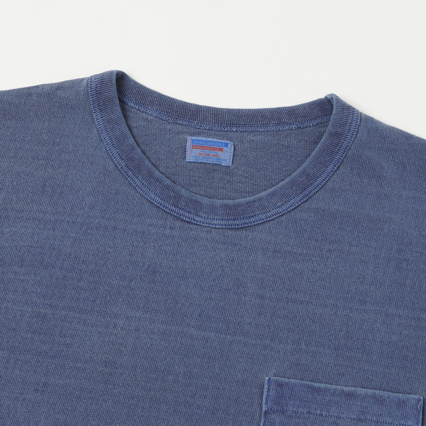 Dubbleworks Heavy Fabric Pigment Dye Pocket Tee - Indigo Blue