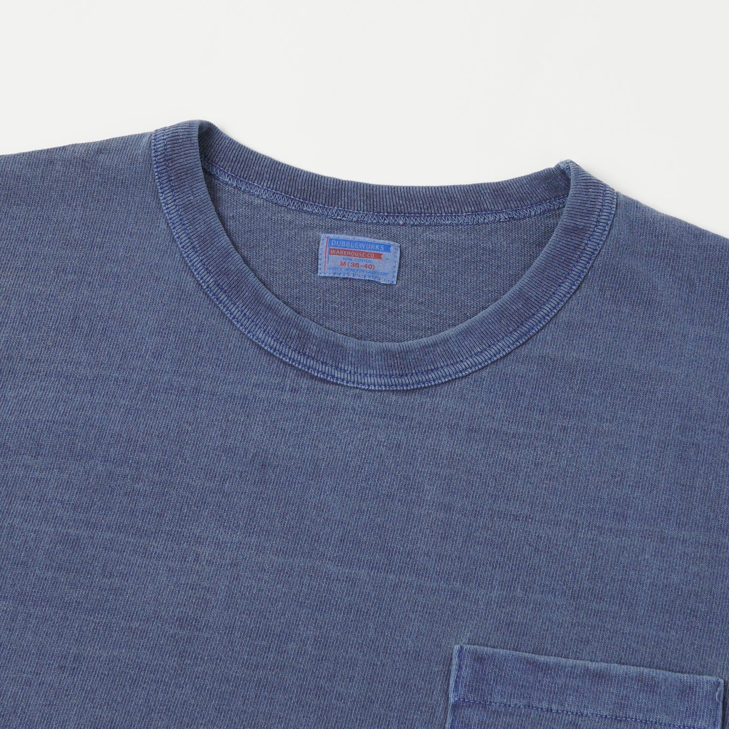 Dubbleworks Heavy Fabric Pigment Dye Pocket Tee - Indigo Blue
