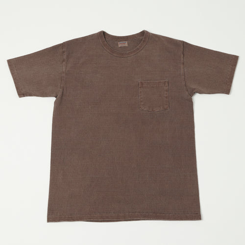 Dubbleworks Heavy Fabric Pigment Dye Pocket Tee - Mad Brown