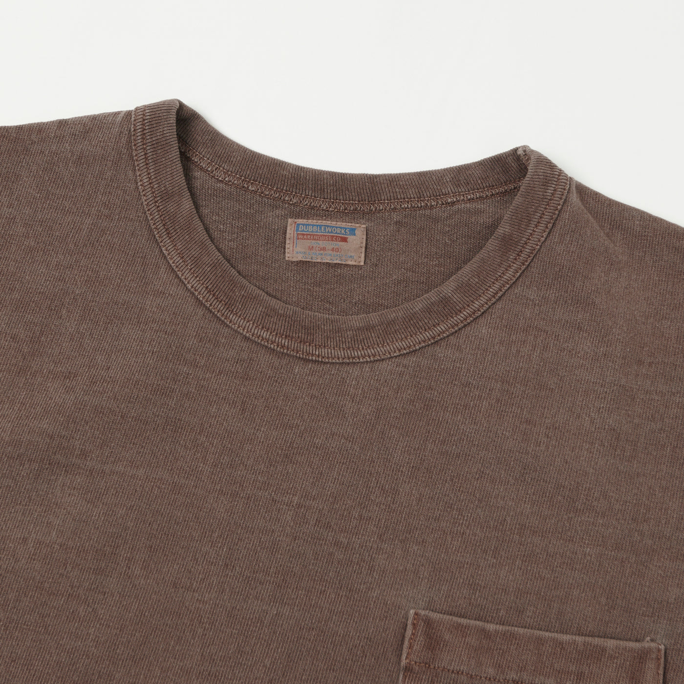 Dubbleworks Heavy Fabric Pigment Dye Pocket Tee - Mad Brown