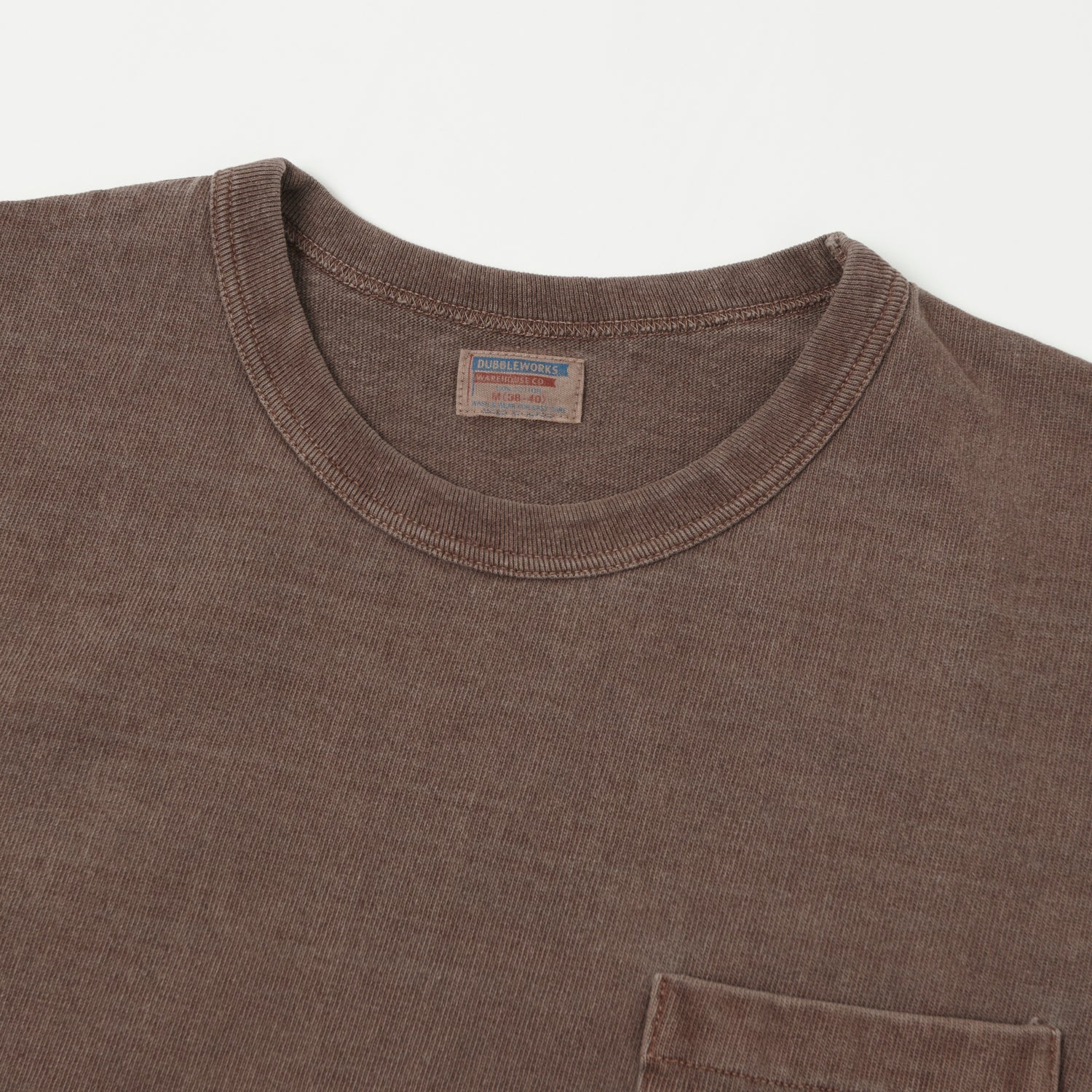 Dubbleworks Heavy Fabric Pigment Dye Pocket Tee - Mad Brown