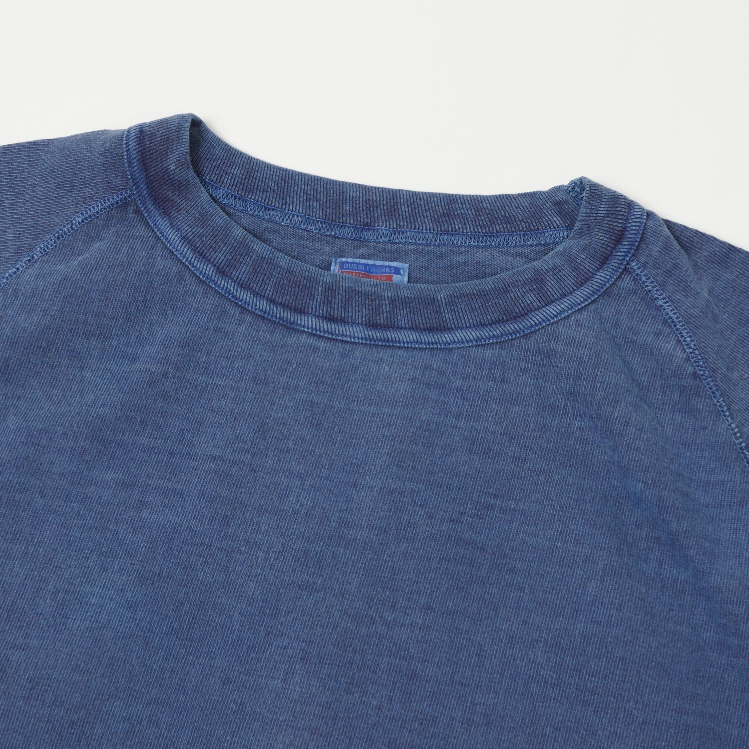 Dubbleworks Heavy Fabric Raglan Sleeve Pigment Dye Tee - Indigo Blue