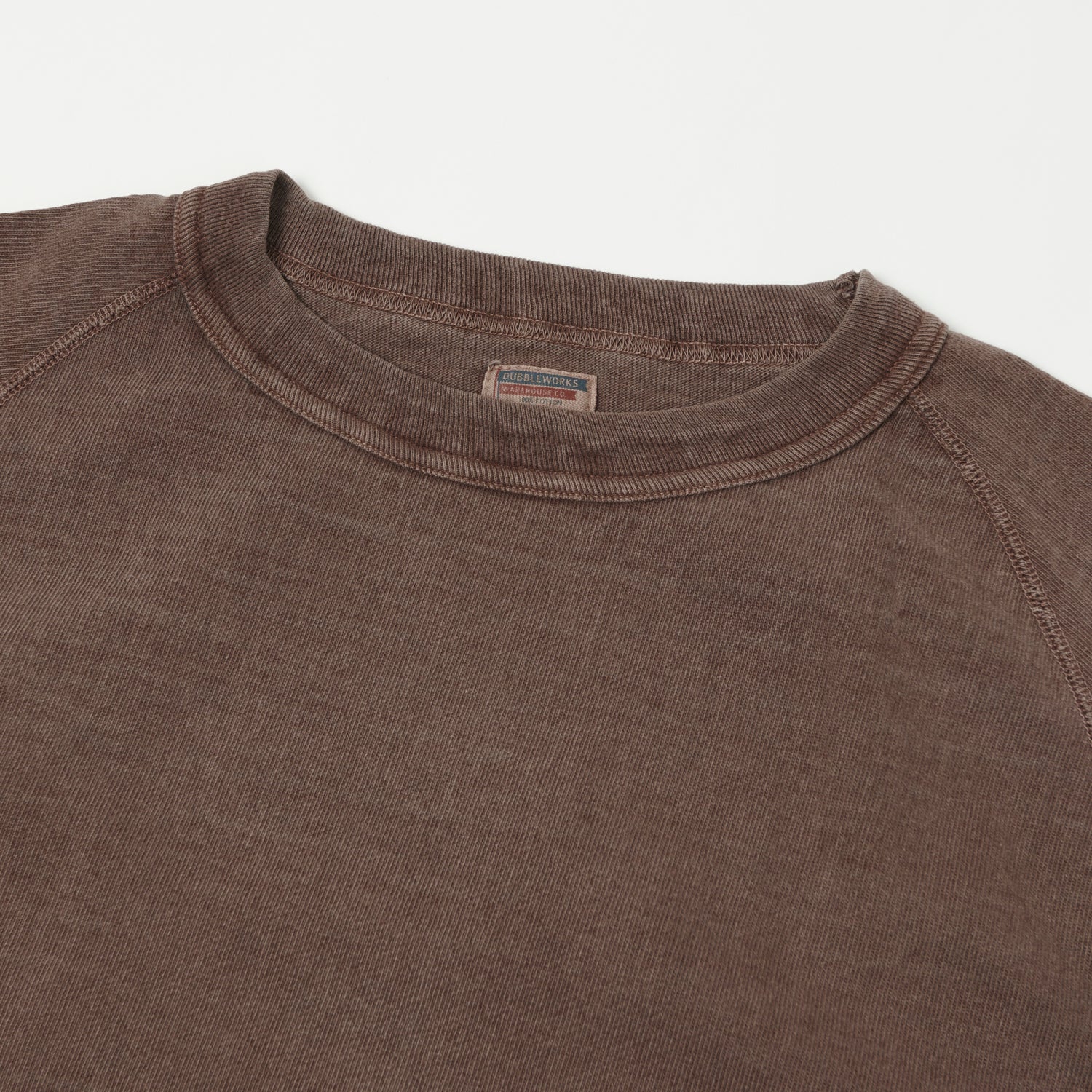 Dubbleworks Heavy Fabric Raglan Sleeve Pigment Dye Tee - Mad Brown