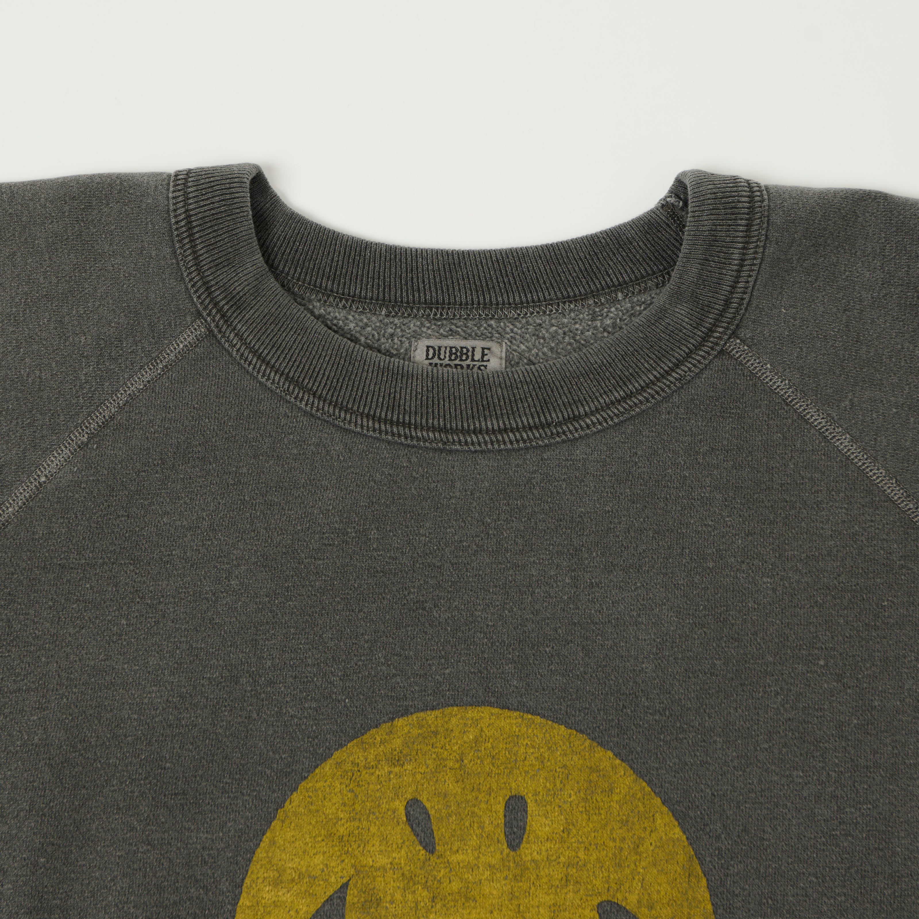 Dubbleworks 'Smile' Pigment Dye Raglan Sweatshirt - Sumikuro
