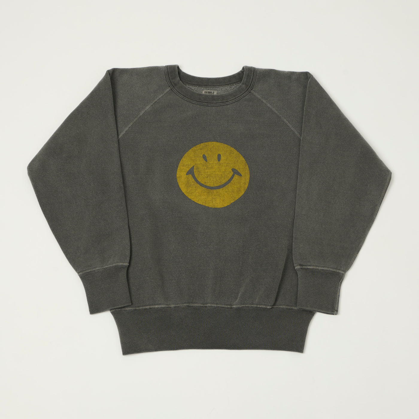 Dubbleworks 'Smile' Pigment Dye Raglan Sweatshirt - Sumikuro
