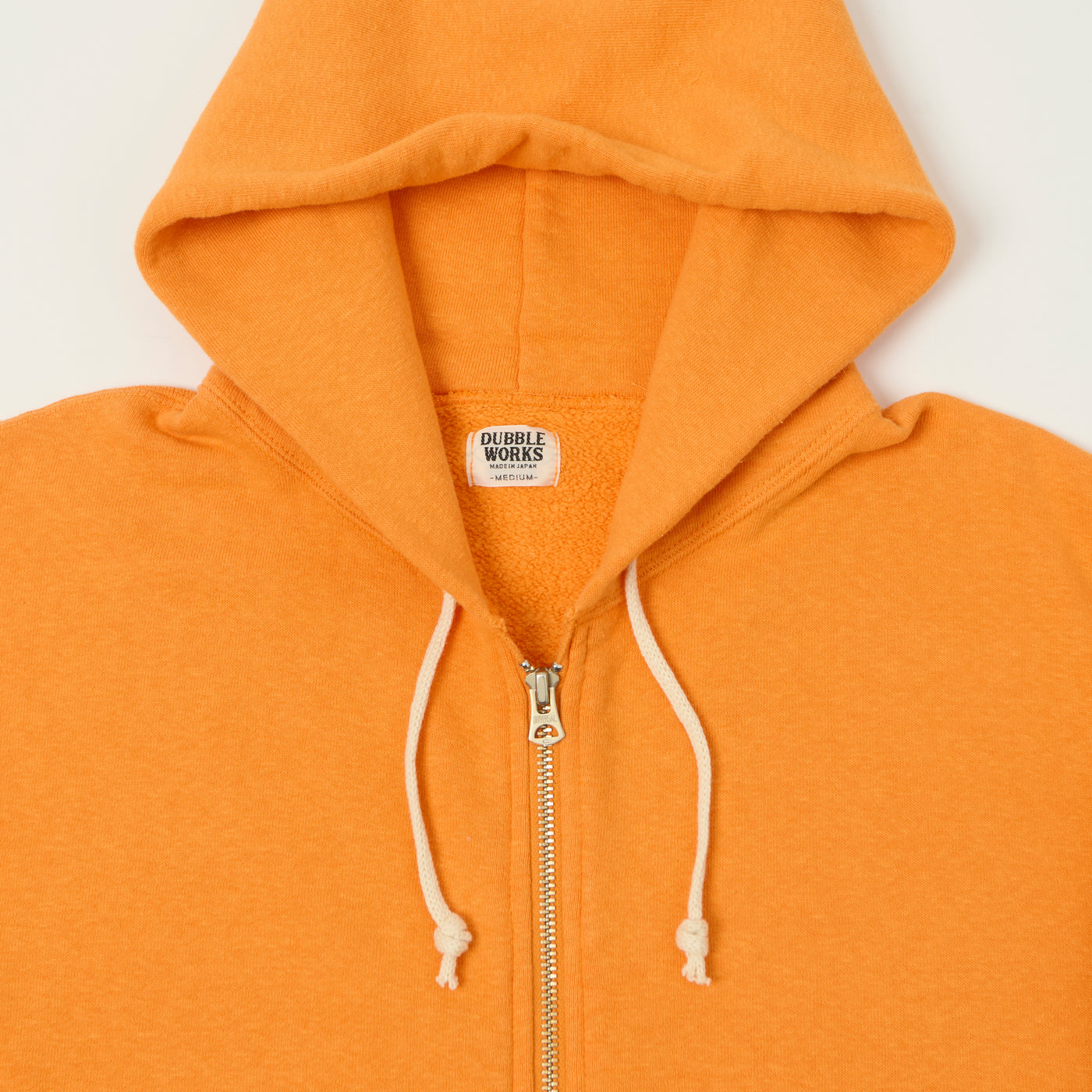 Dubbleworks Loop Wheel Zip Hoodie - Fade Orange