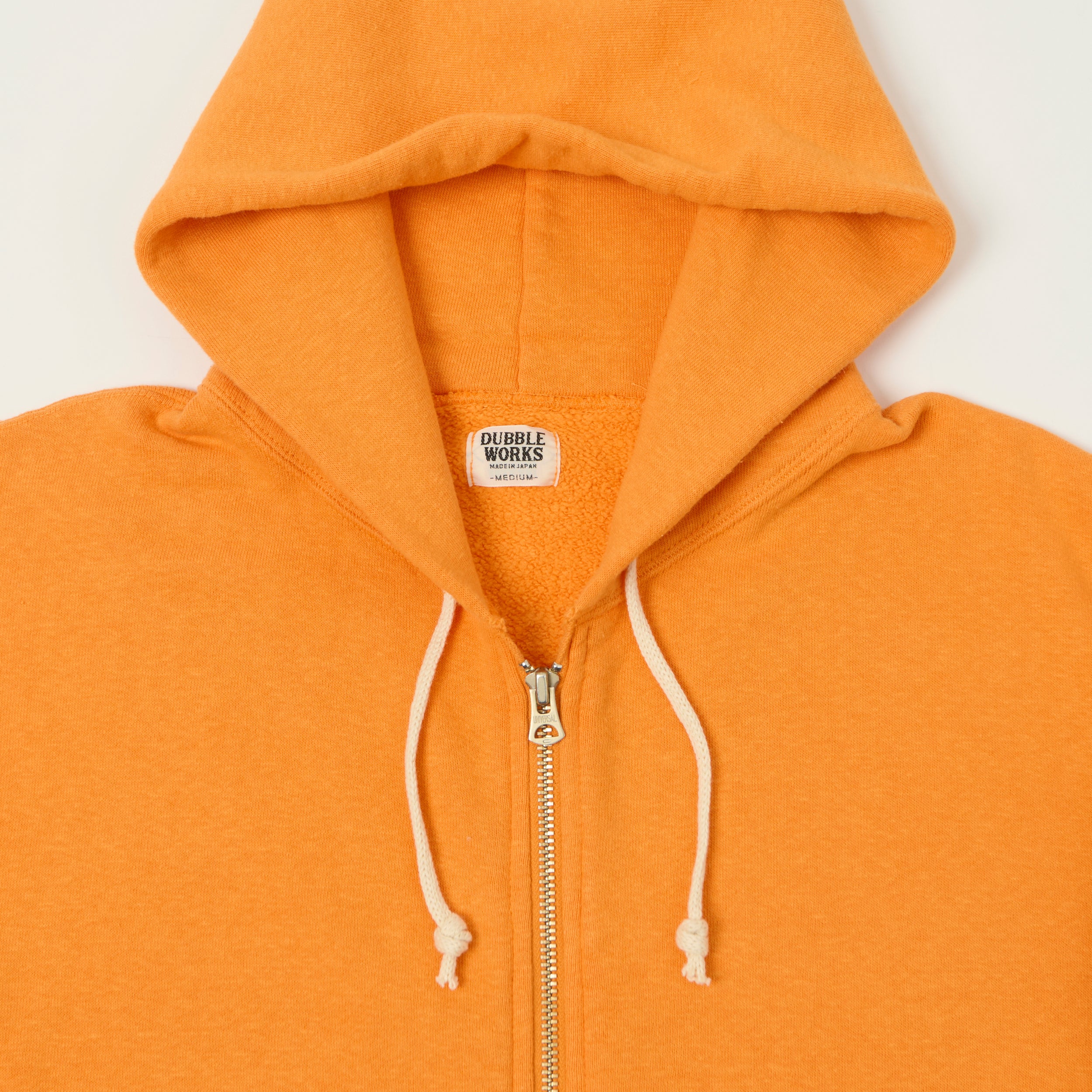 Dubbleworks Loop Wheel Zip Hoodie - Fade Orange