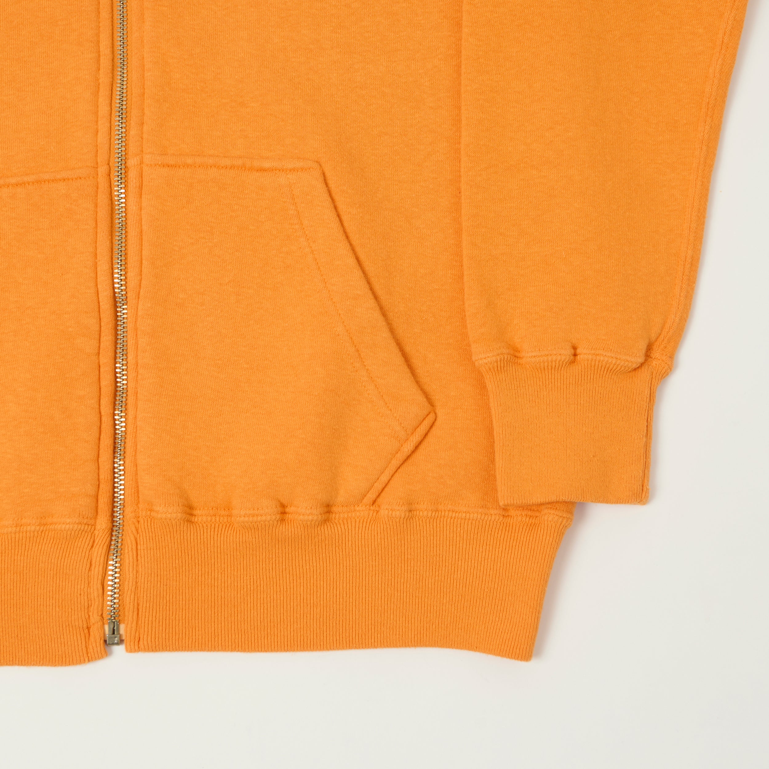 Dubbleworks Loop Wheel Zip Hoodie - Fade Orange