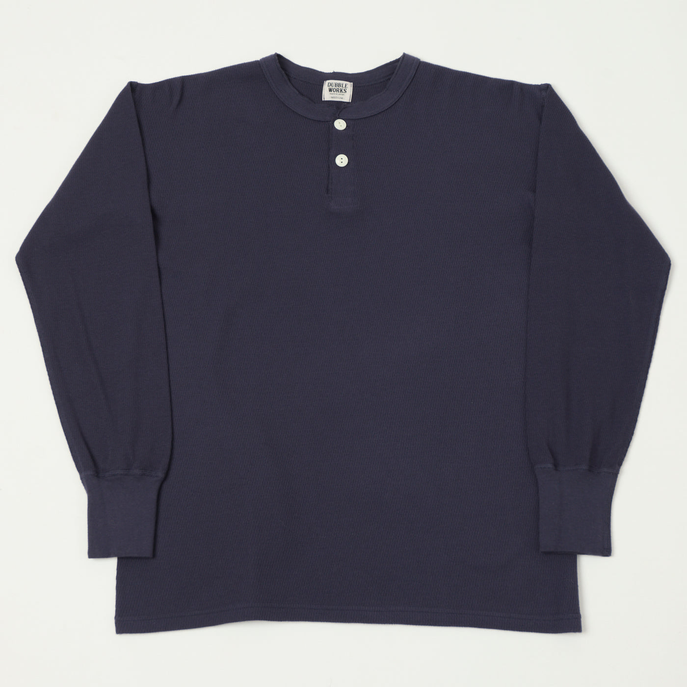 Dubbleworks Long Sleeve Thermal Henley - Navy
