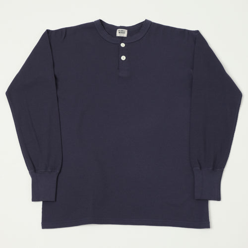 Dubbleworks Long Sleeve Thermal Henley - Navy