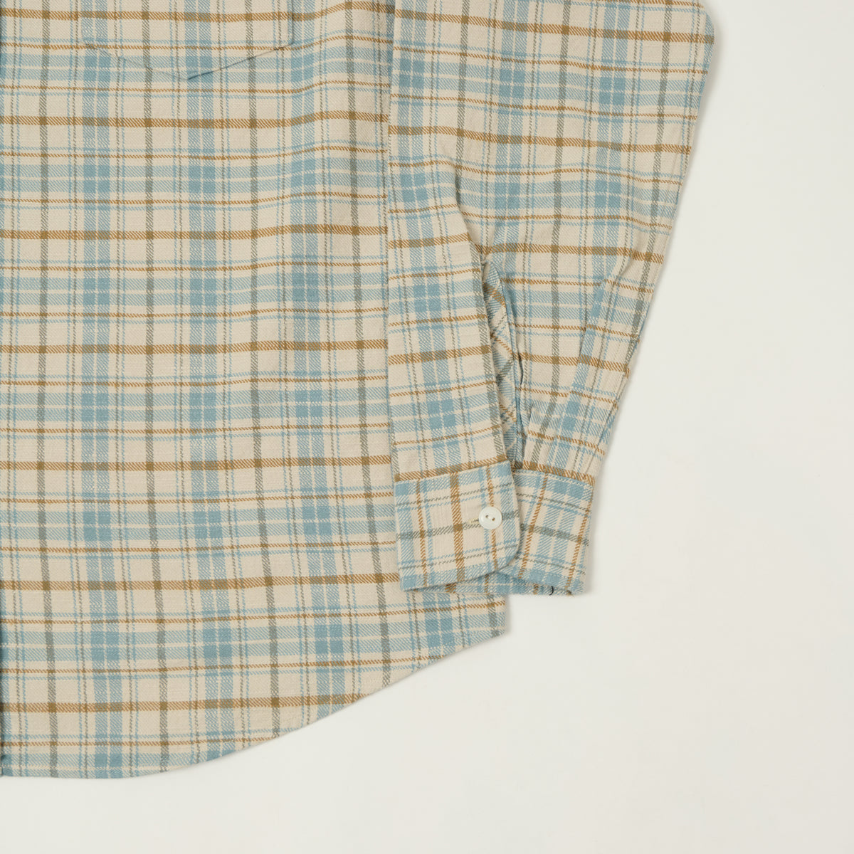 Edwin Arthur's 'Rag Shirt 02' Slub Plaid Shirt - Light Blue