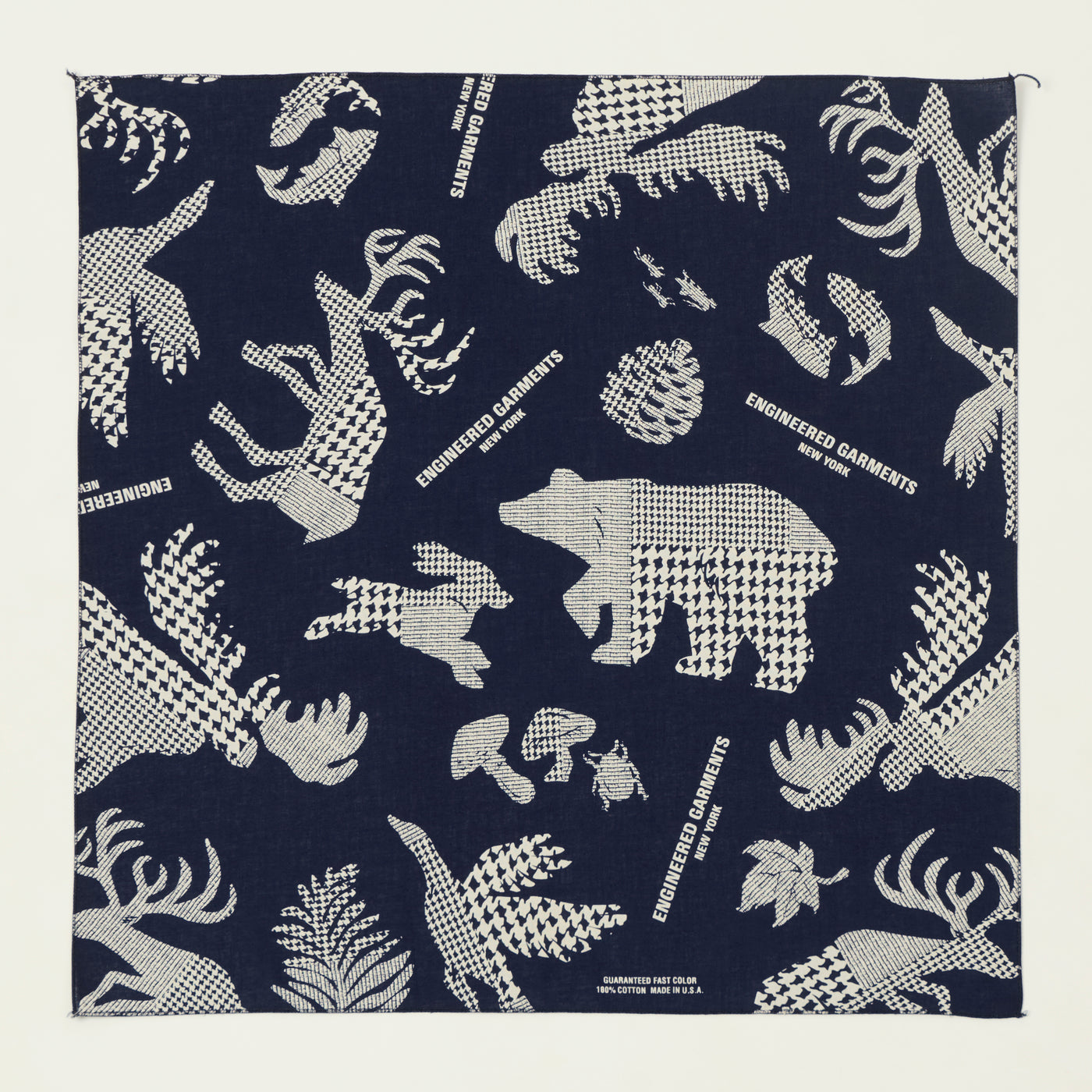 Engineered Garments Animal Print Bandana - Navy