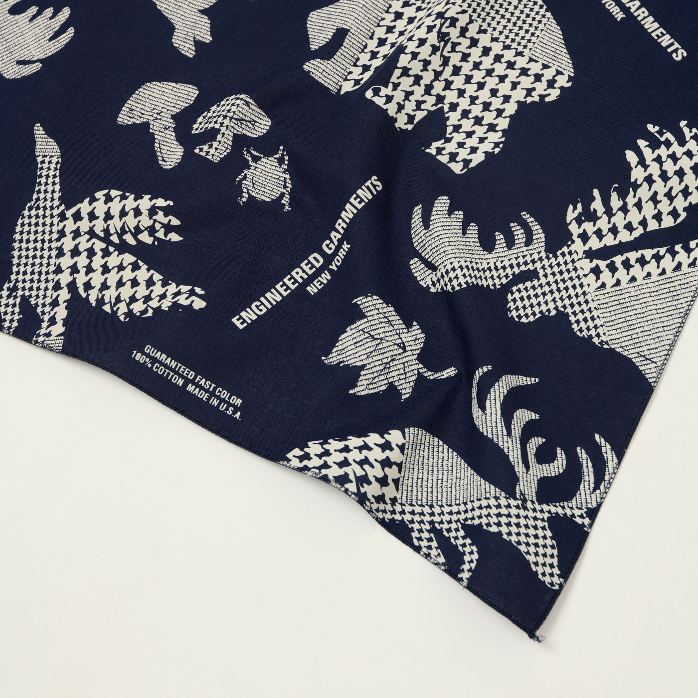 Engineered Garments Animal Print Bandana - Navy