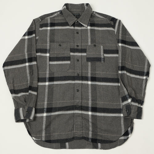 Engineered Garments Brushed Cotton Big Plaid Work Shirt - Grey/Black