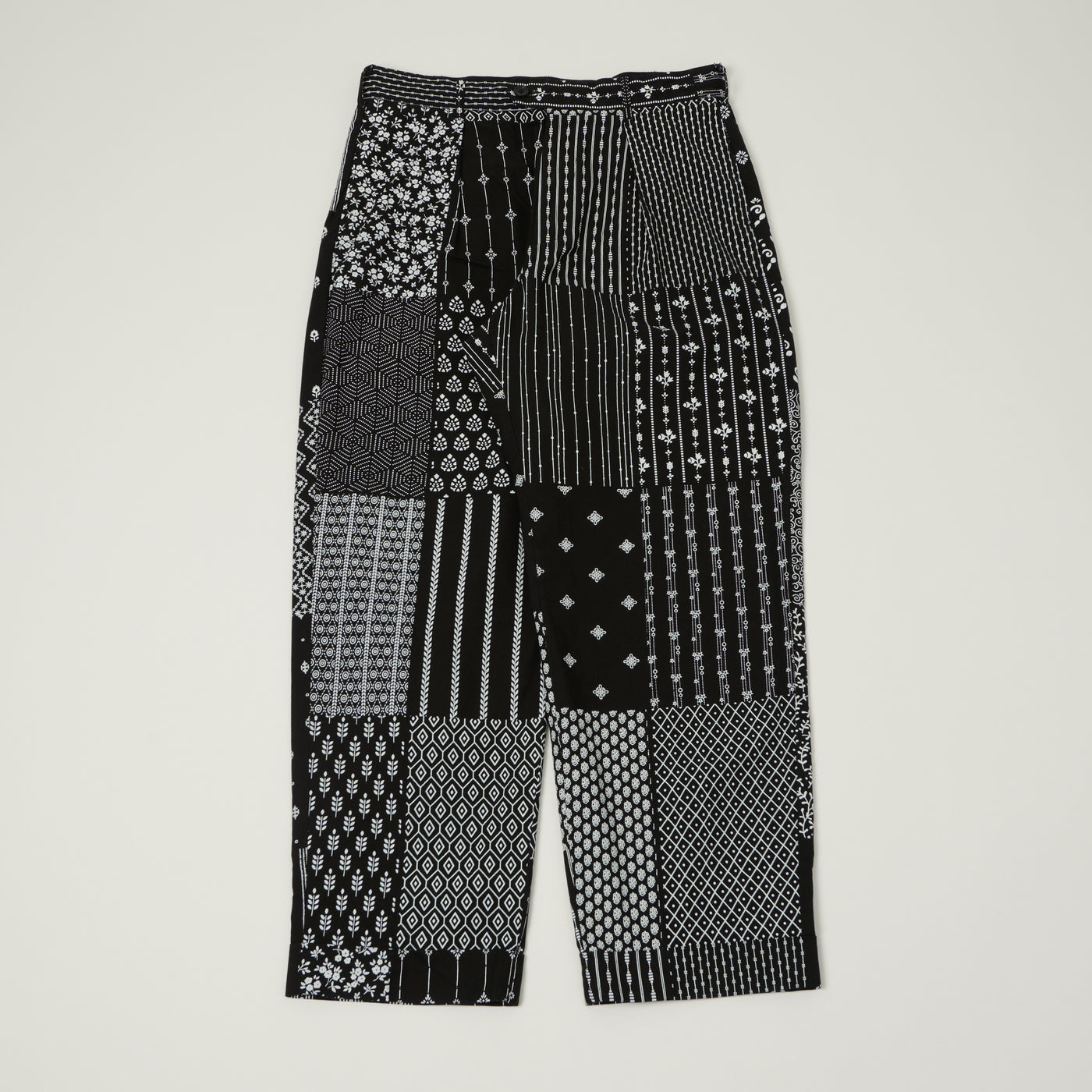 Engineered Garments 'Carlyle' Patchwork Trouser - Black/White