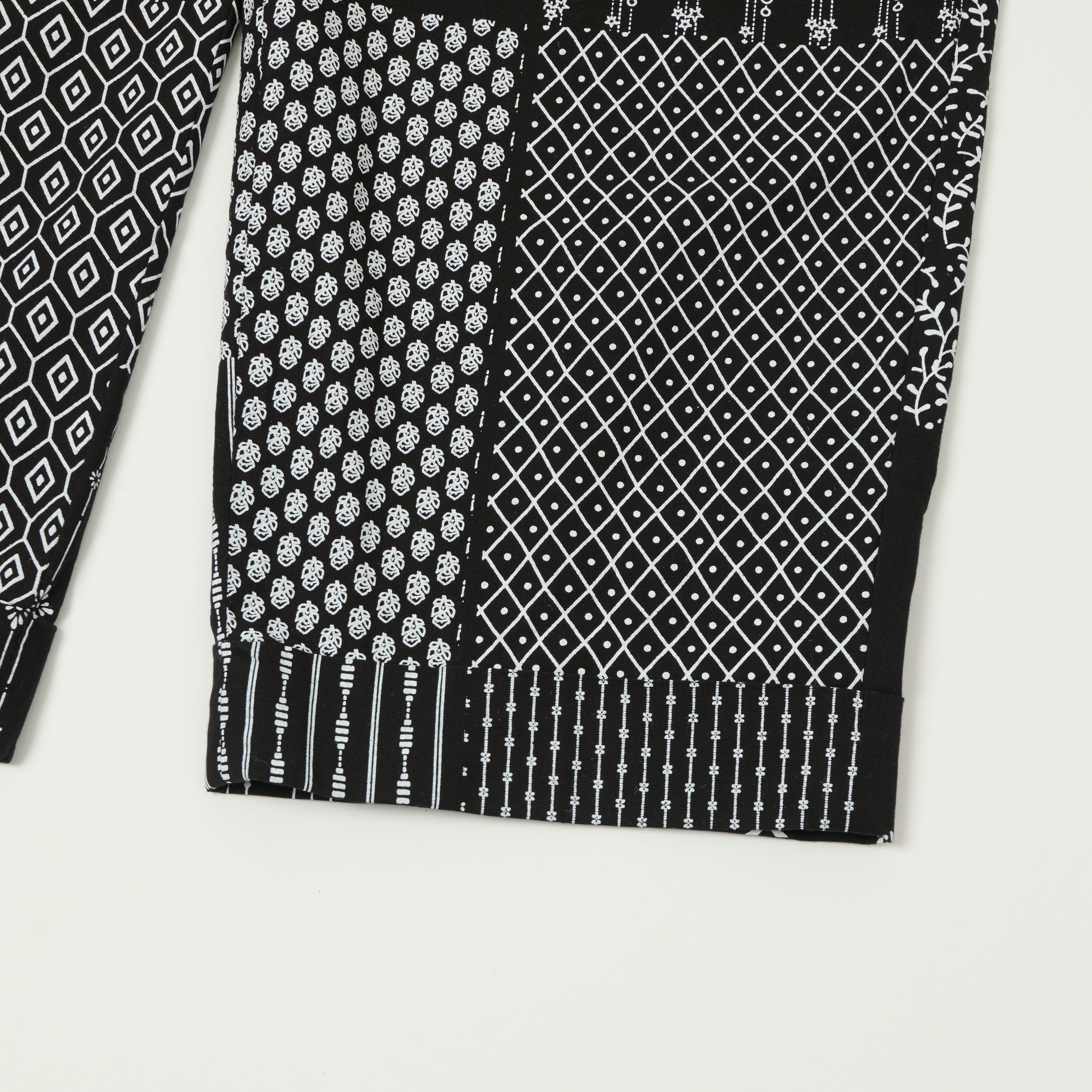 Engineered Garments 'Carlyle' Patchwork Trouser - Black/White