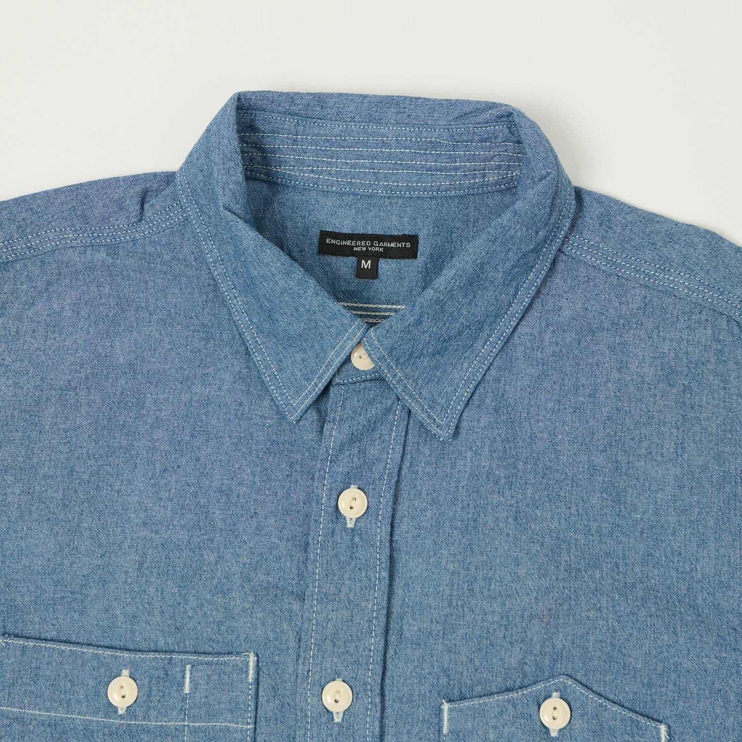 Engineered Garments Classic Shirt シャンブレー Engineered Garments Men's Work Shirt in Light Blue Chambray
