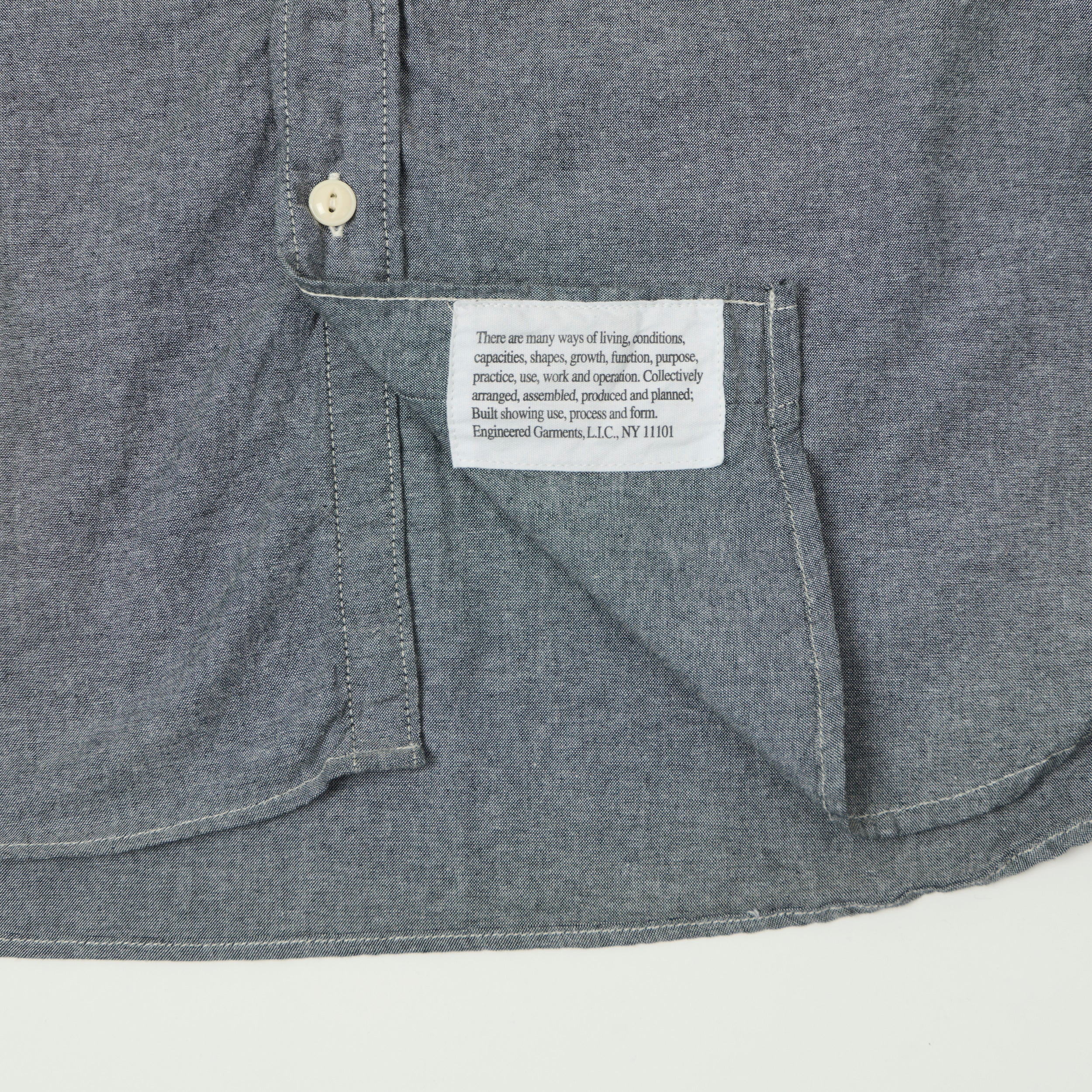 Engineered Garments 4.5oz Chambray Work Shirt - Grey