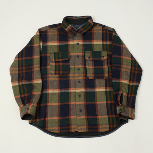 Engineered Garments Heavy Wool Plaid CPO Overshirt - Navy/Brown