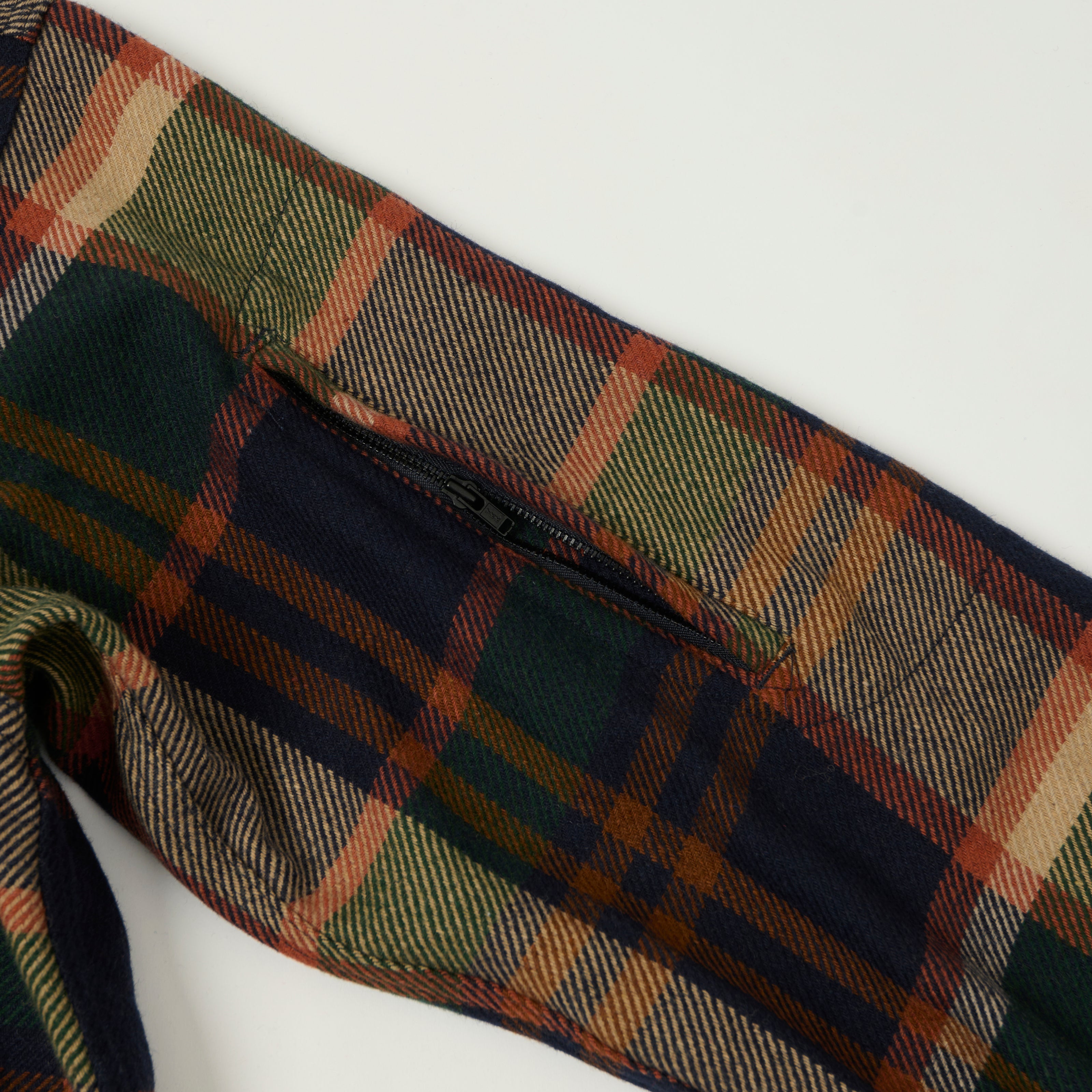 Engineered Garments Heavy Wool Plaid CPO Overshirt - Navy/Brown