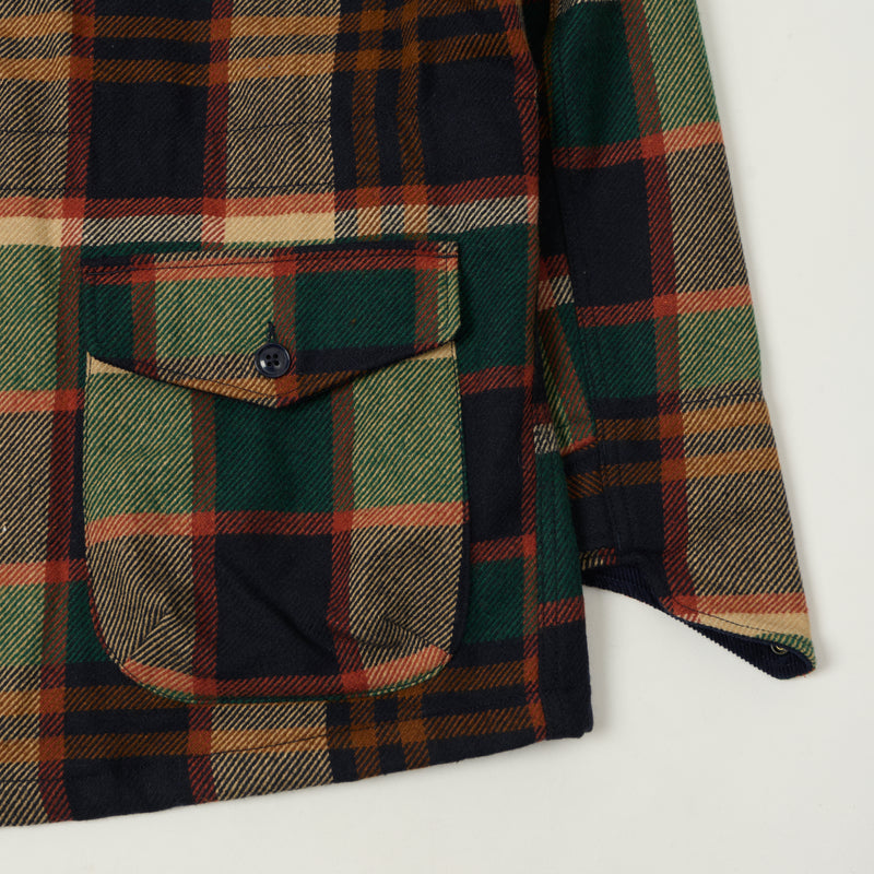 Engineered Garments Heavy Wool Plaid 'SAS' Jacket - Navy/Brown