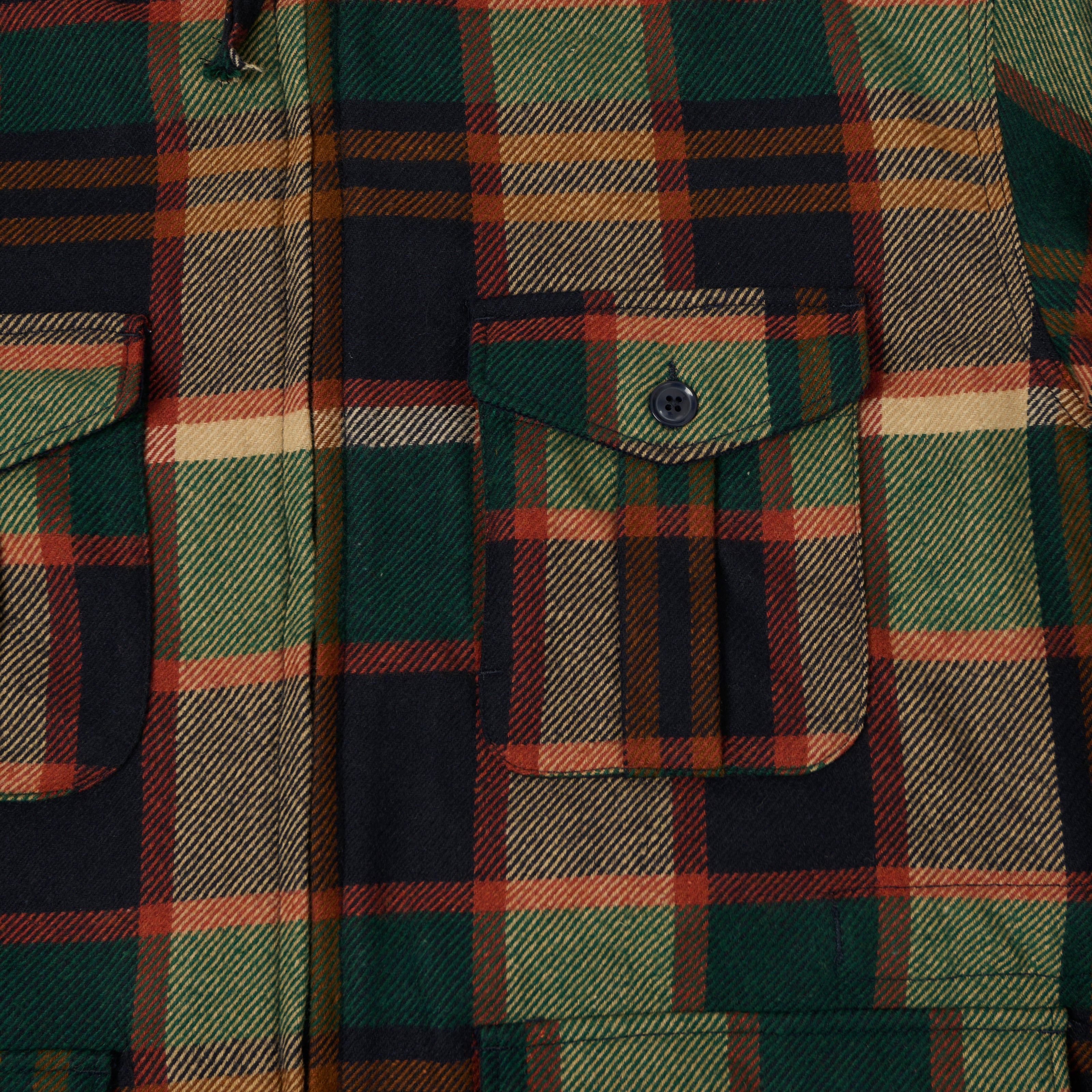 Engineered Garments Heavy Wool Plaid 'SAS' Jacket - Navy/Brown