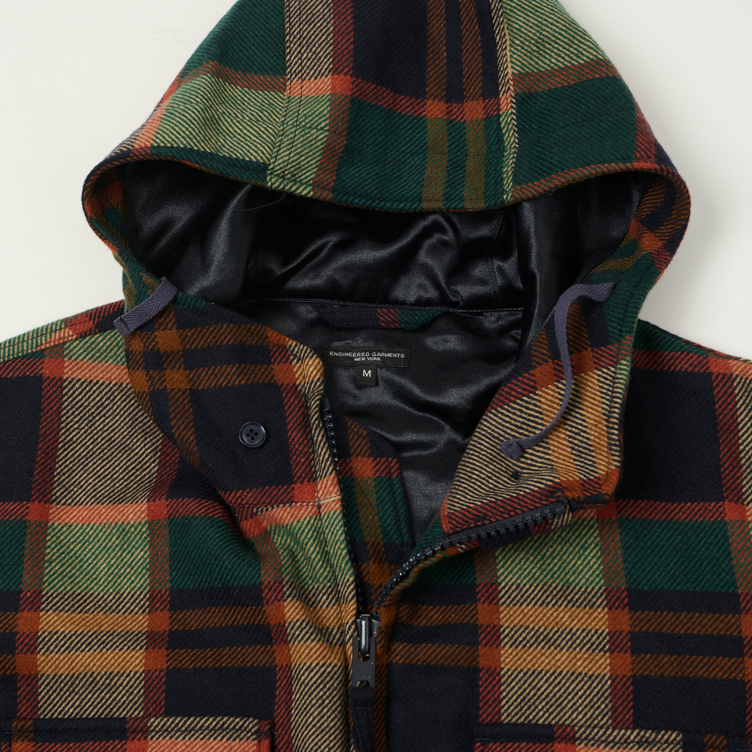 Engineered Garments Heavy Wool Plaid 'SAS' Jacket - Navy/Brown
