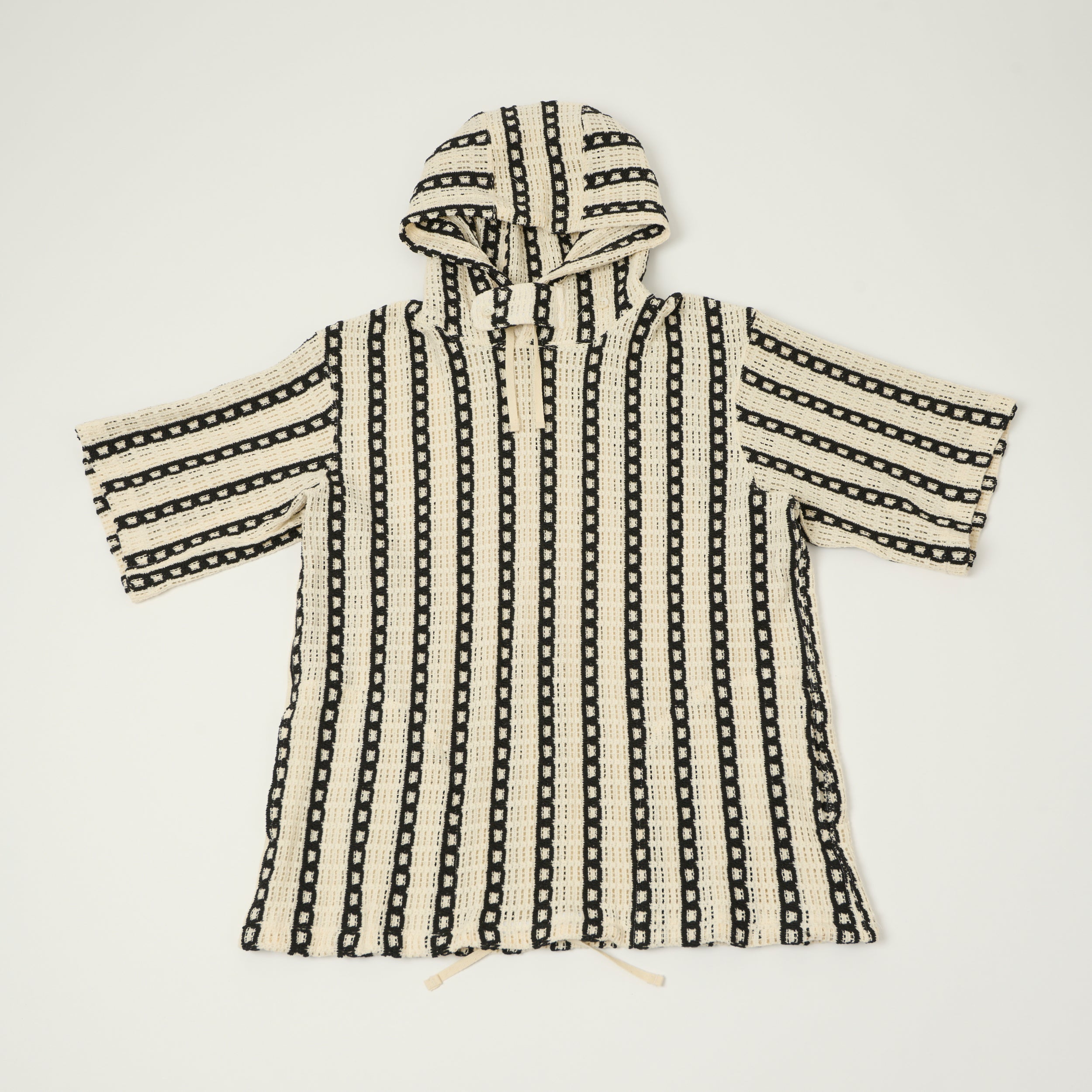 Engineered Garments Short Sleeve Crochet Hoody - White/Black