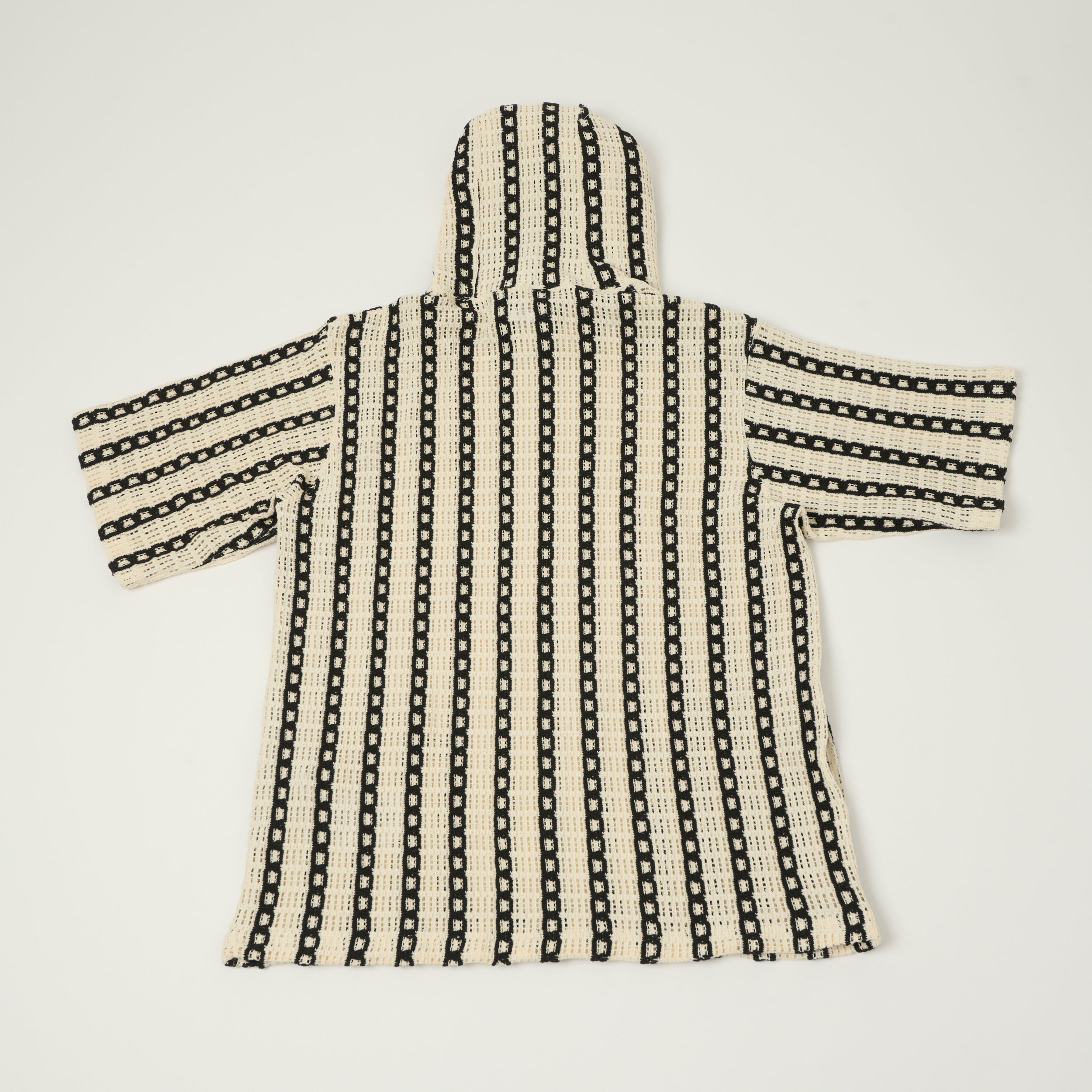 Engineered Garments Short Sleeve Crochet Hoody - White/Black