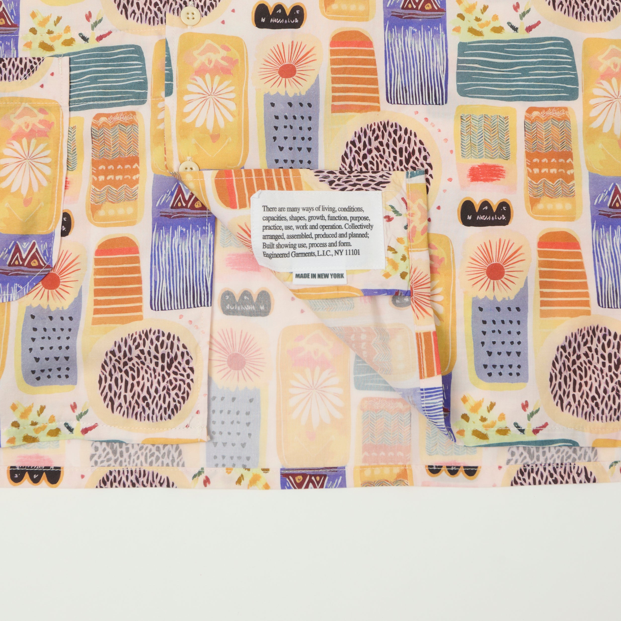 Engineered Garments Tencel Jamaican Camp Shirt - Pink/Blue