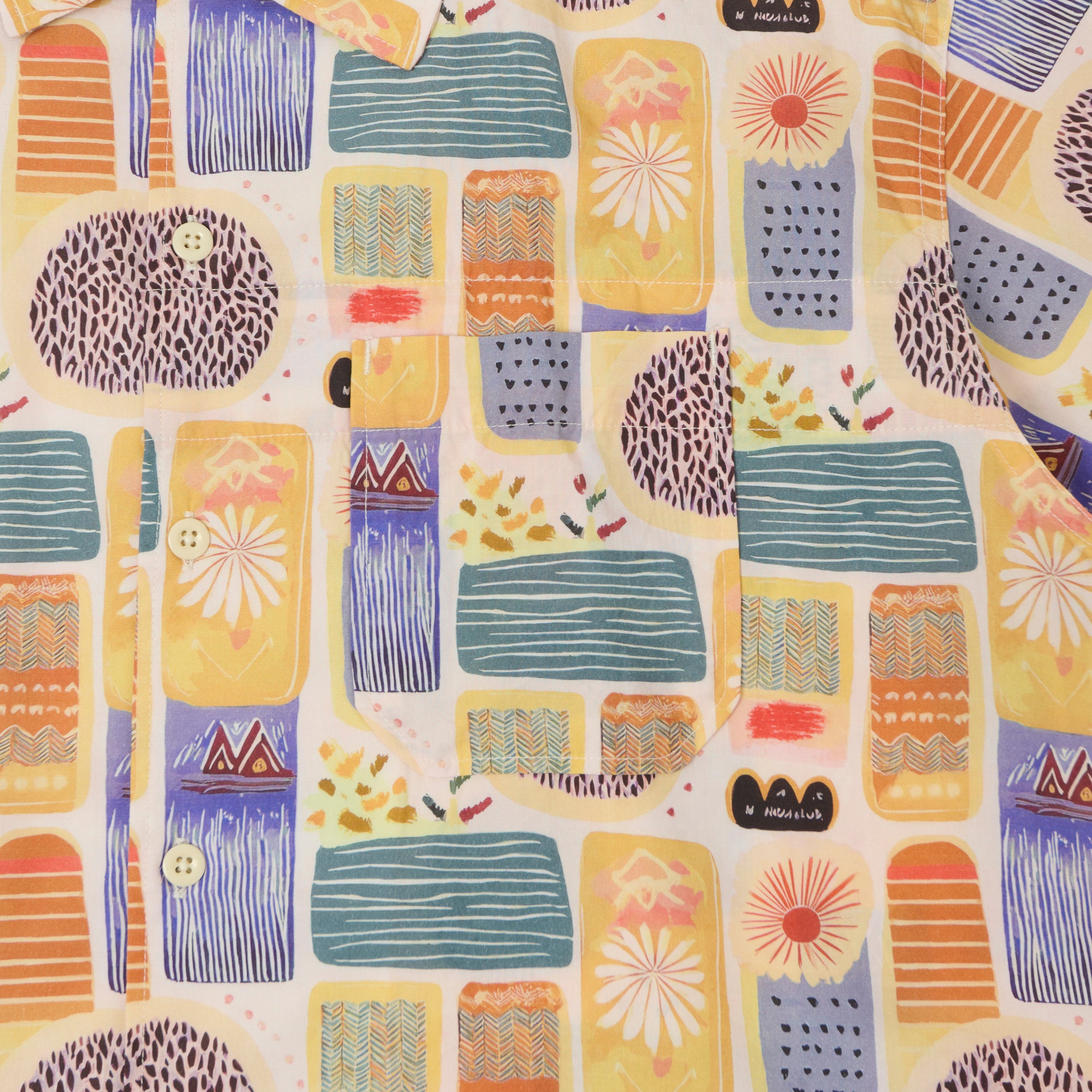 Engineered Garments Tencel Jamaican Camp Shirt - Pink/Blue