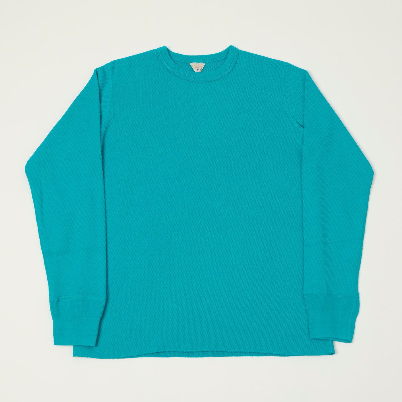 FilMelange 'Dan' Honeycomb Knit Thermal T-Shirt - Teal Blue