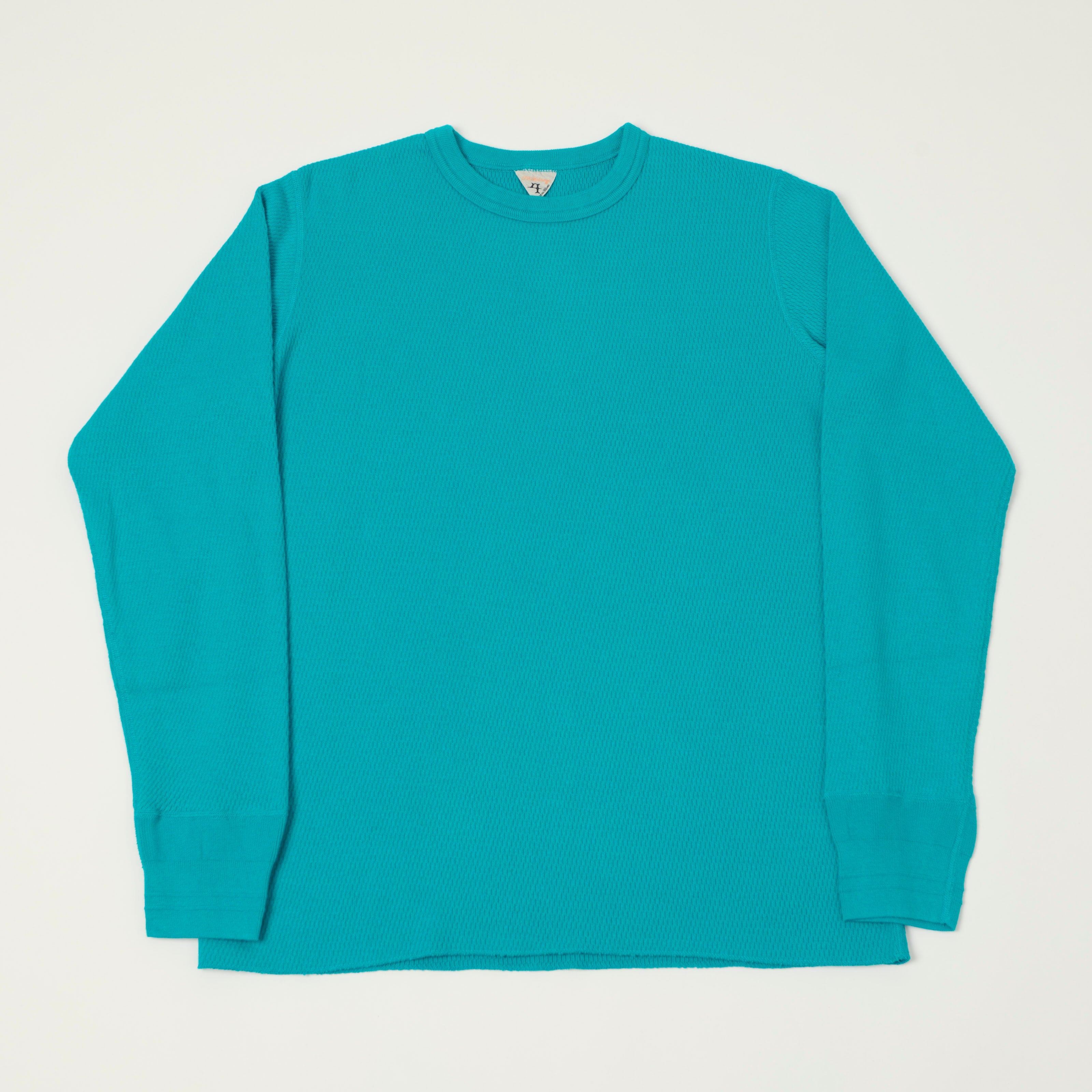 FilMelange 'Dan' Honeycomb Knit Thermal T-Shirt - Teal Blue