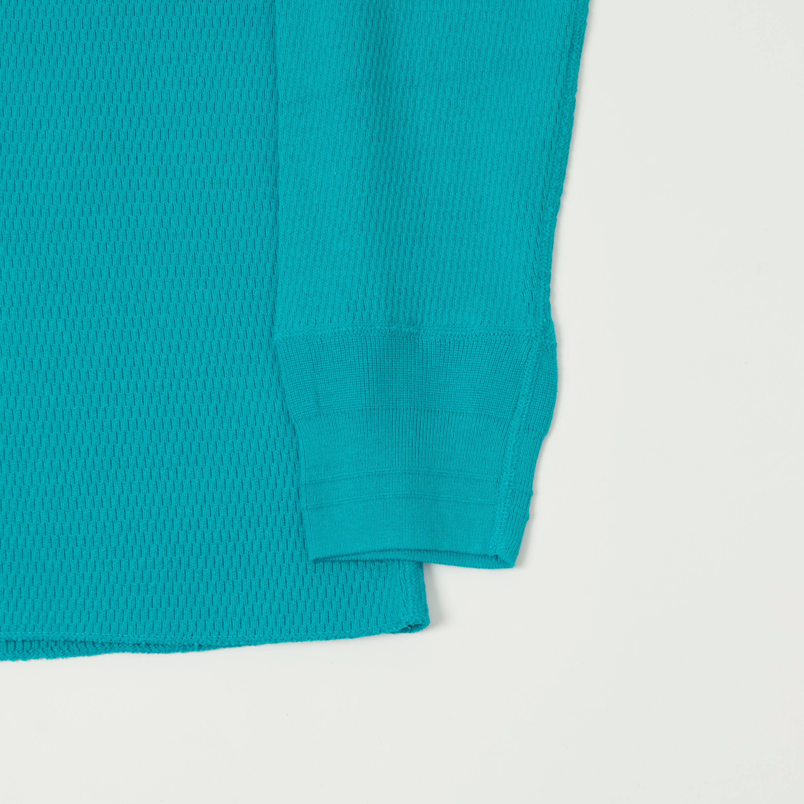 FilMelange 'Dan' Honeycomb Knit Thermal T-Shirt - Teal Blue
