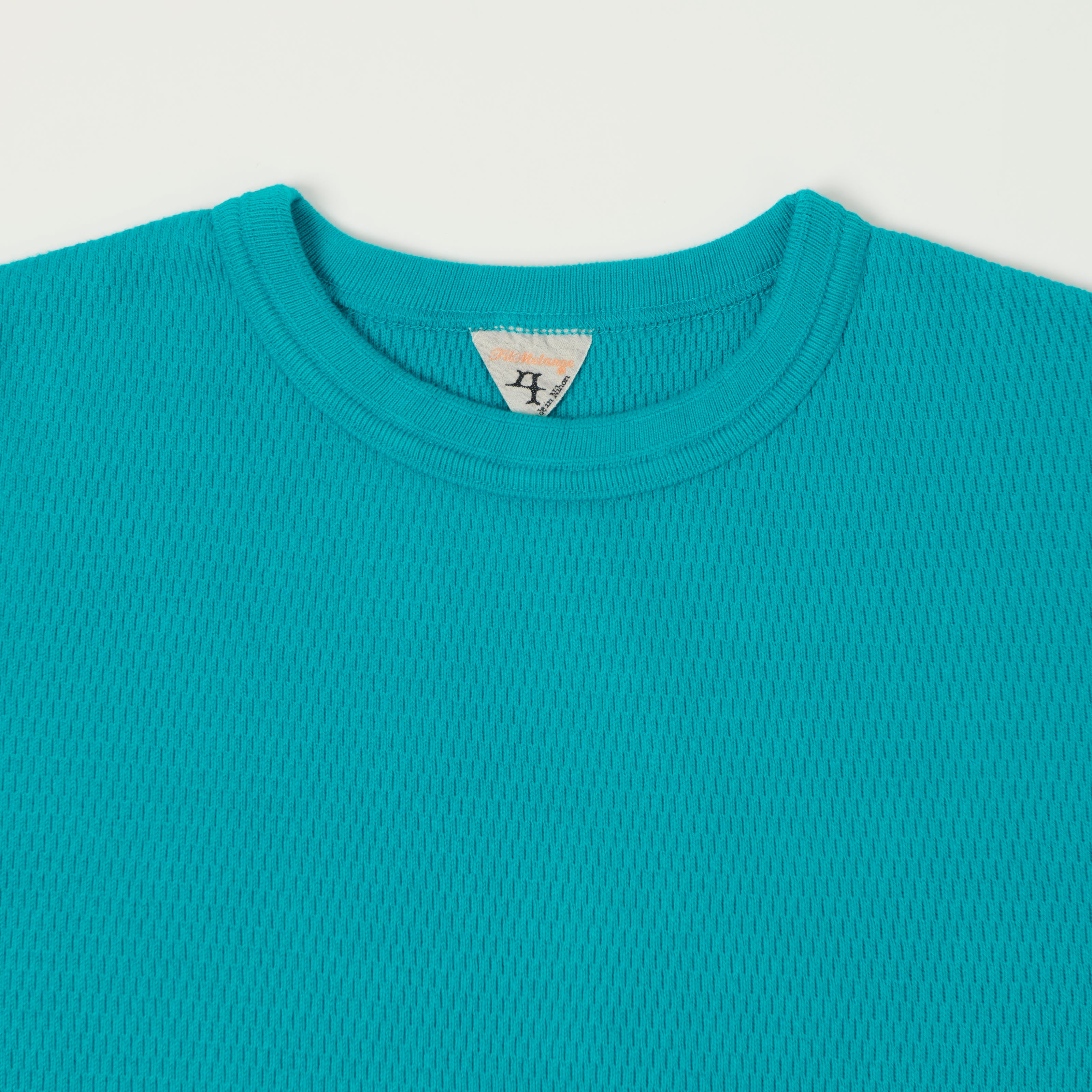 FilMelange 'Dan' Honeycomb Knit Thermal T-Shirt - Teal Blue